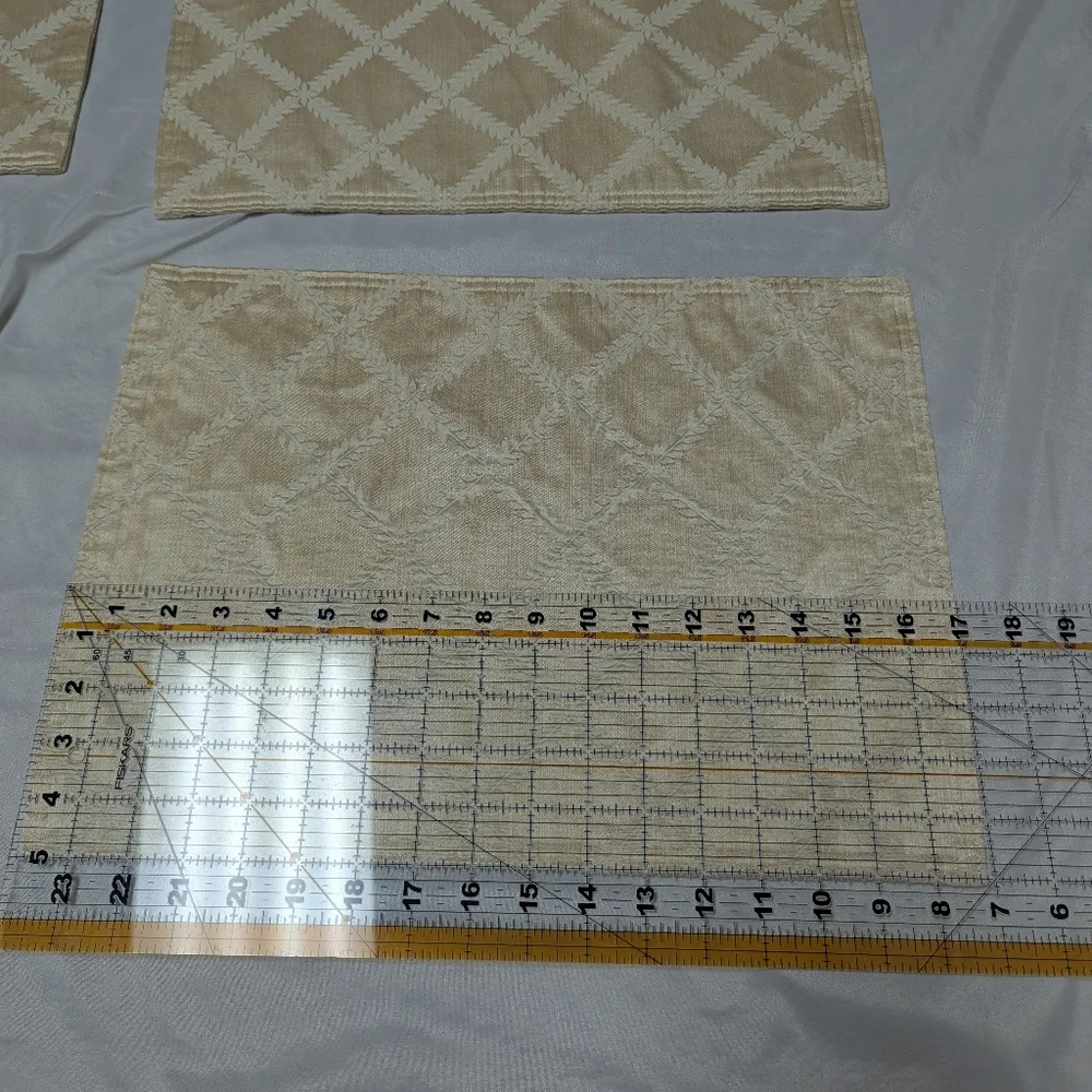 Set Of 6 Shimmer Gold Dual Sided Fabric Placemats 16.5